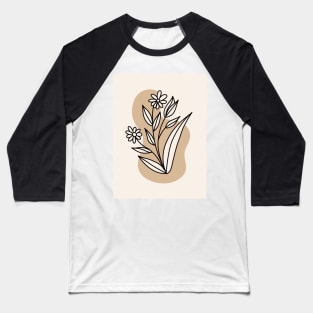 neutral flower doodle Baseball T-Shirt